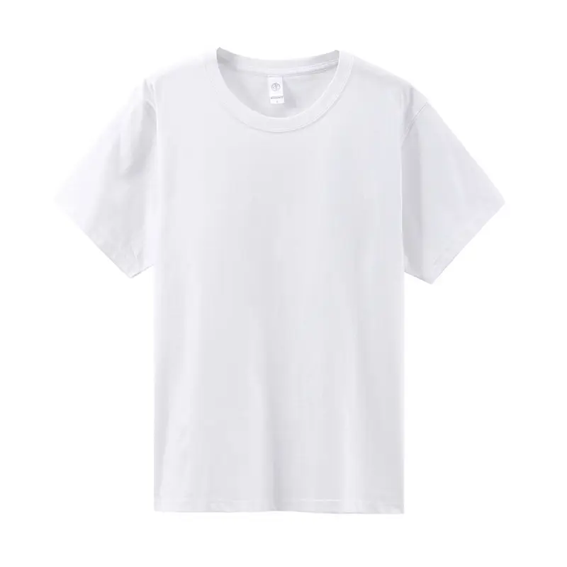 Men Pure Cotton Teal Crewneck T-Shirt New Heavy Loose - Image 3