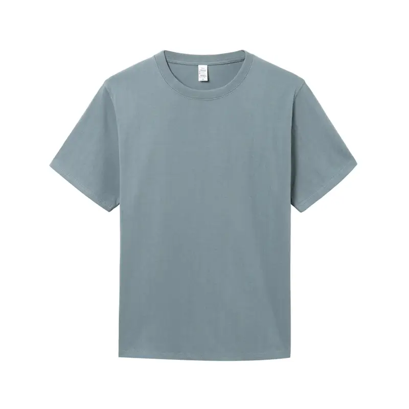 Men Pure Cotton Teal Crewneck T-Shirt New Heavy Loose - Image 6