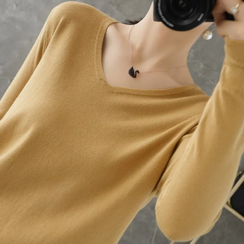 Women Wool V-Neck Knitwear Sweater Red 2025 - Image 16