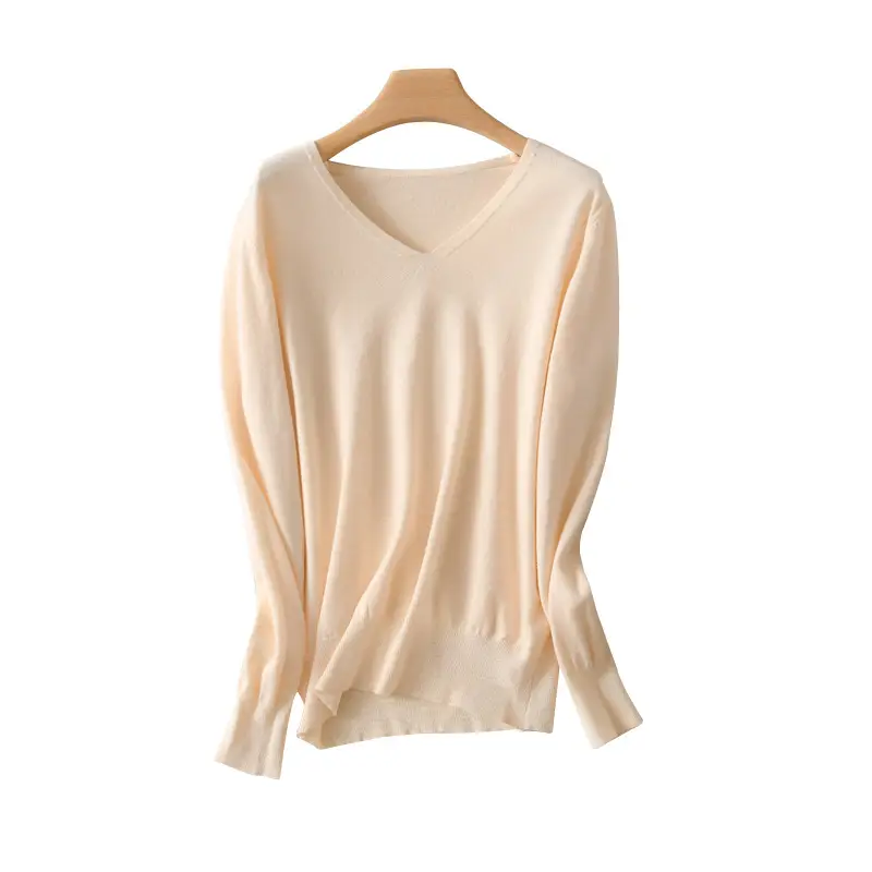 Women Wool V-Neck Knitwear Sweater Red 2025 - Image 19