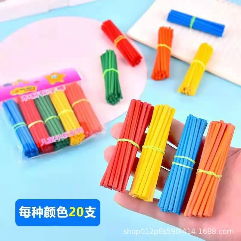 20 Pcs Red Green Wooden Counting Sticks 7.5cm - Image 22