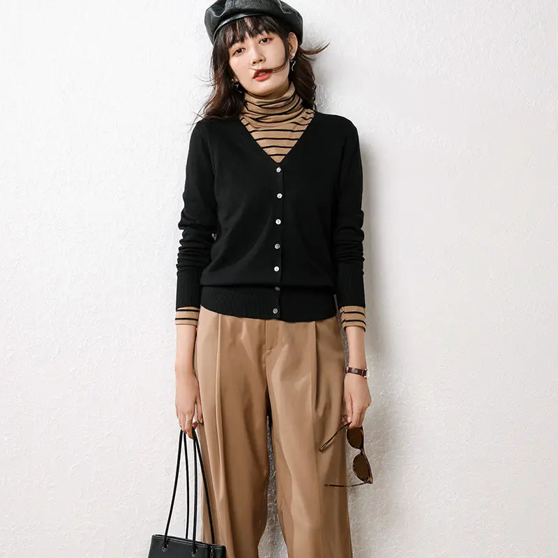 Women Red Knitted Cardigan 2024 Winter Sweater Small - Image 26