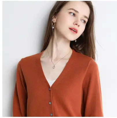 Women Red Knitted Cardigan 2024 Winter Sweater Small - Image 14