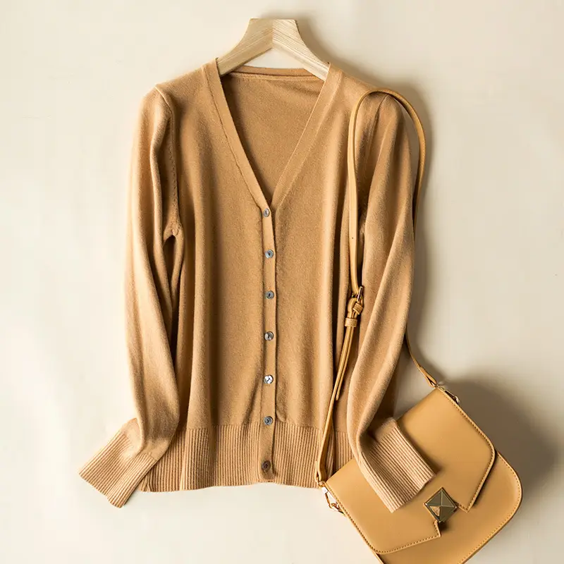 Women Red Knitted Cardigan 2024 Winter Sweater Small - Image 9