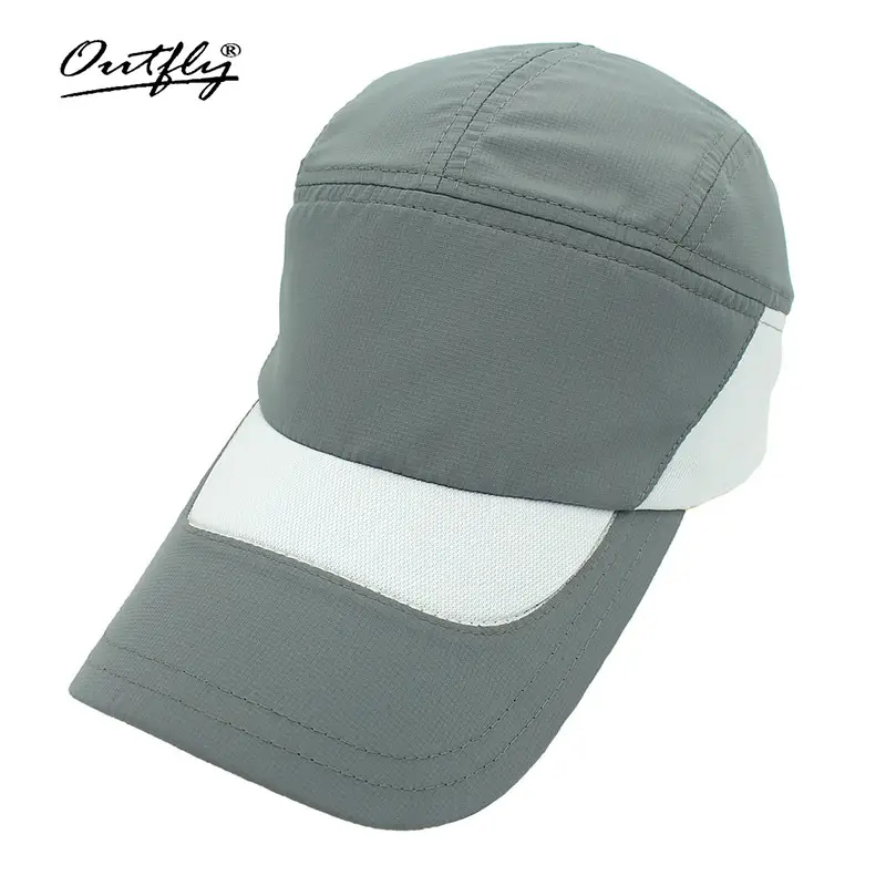 Men's Grey White Baseball Cap with Extended Brim - Image 5