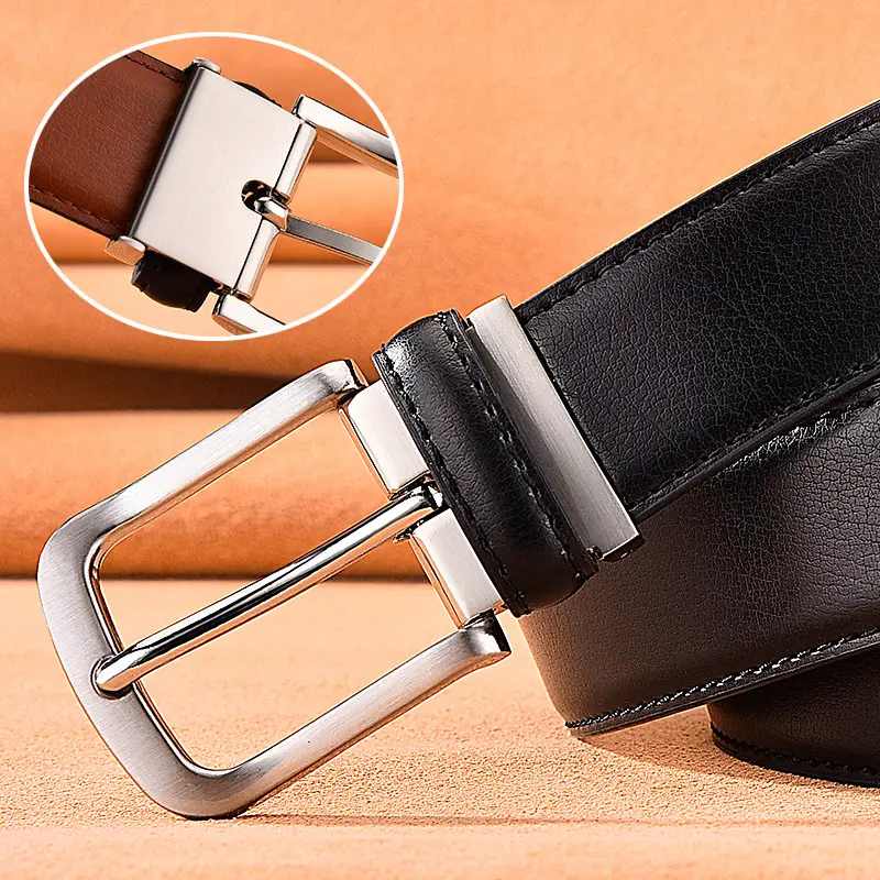 Men's 2026 Pin Buckle Leather Belt Black - Image 4