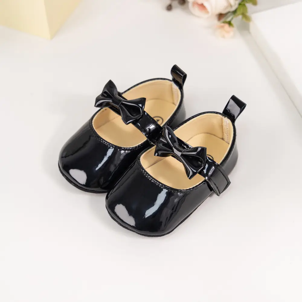 White Bow Soft Sole Toddler Shoes