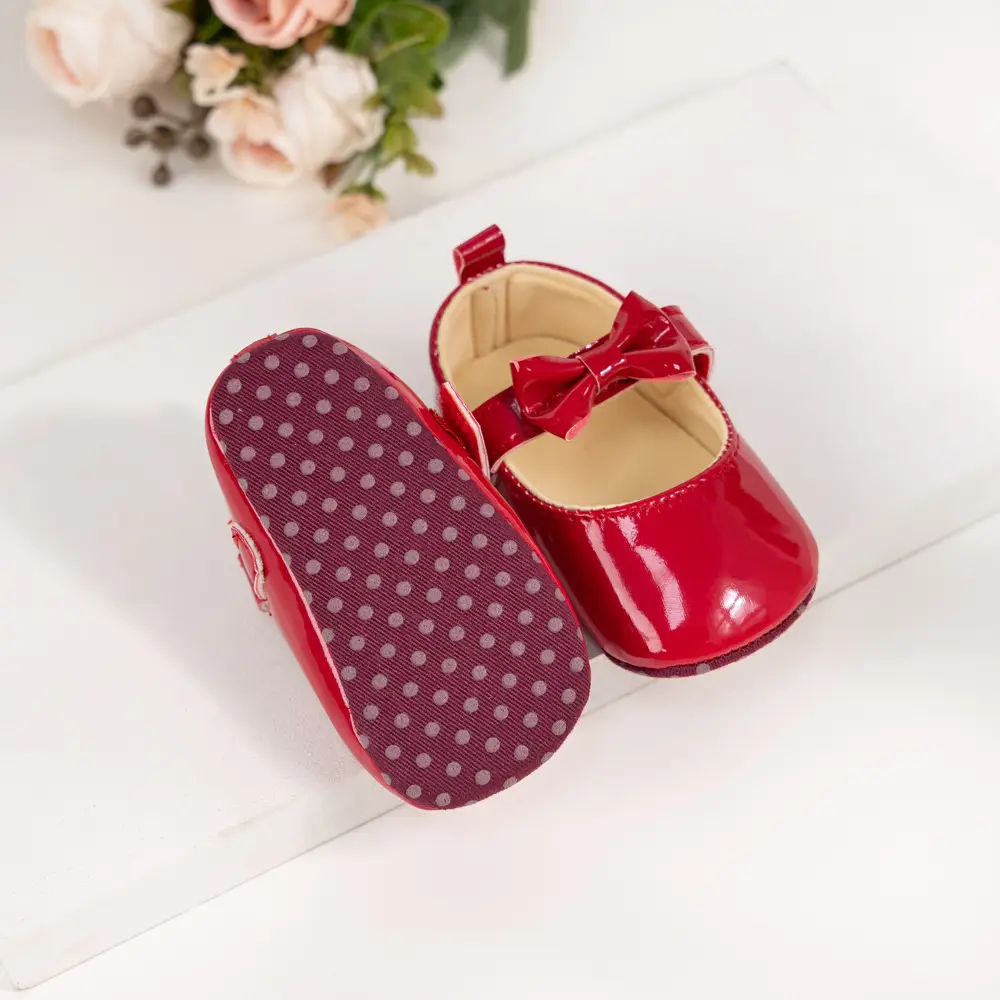 White Bow Soft Sole Toddler Shoes — feature 13