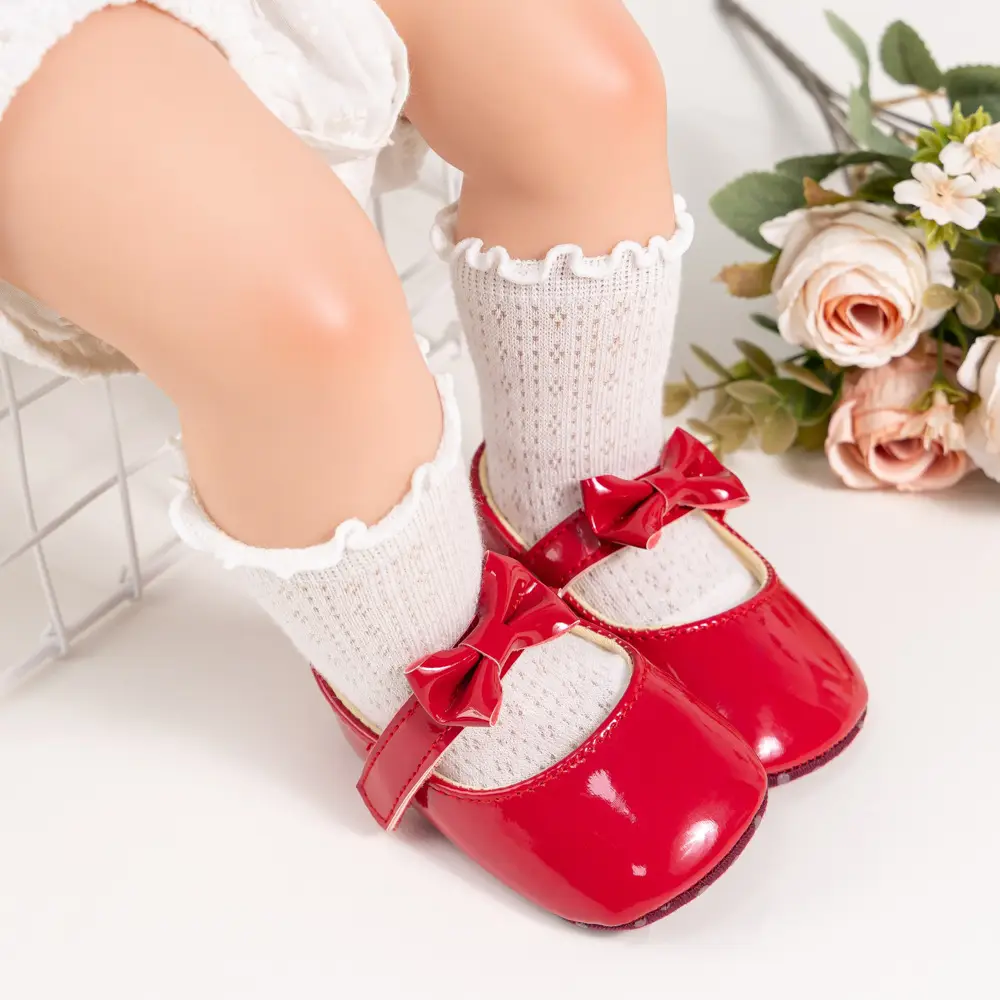 White Bow Soft Sole Toddler Shoes — feature 14