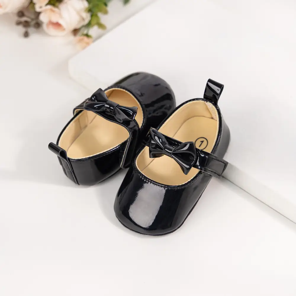 White Bow Soft Sole Toddler Shoes — feature 17