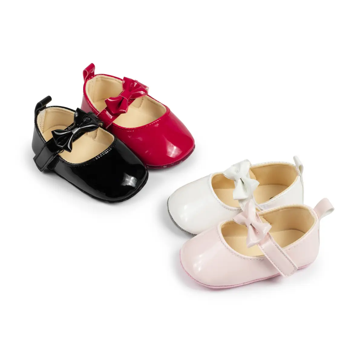 White Bow Soft Sole Toddler Shoes — feature 20