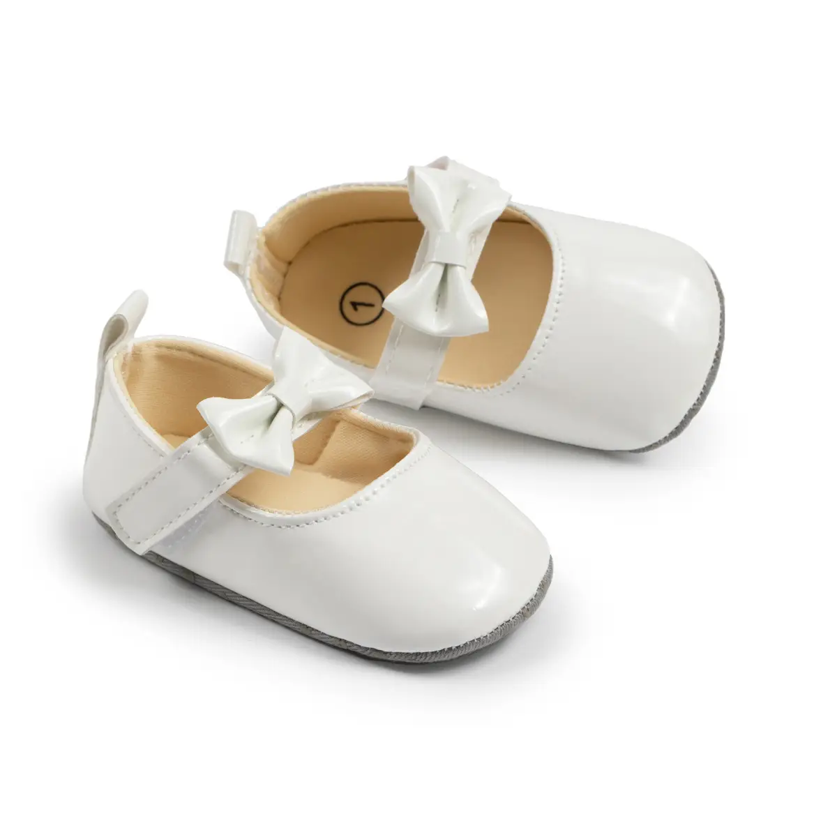 White Bow Soft Sole Toddler Shoes — feature 25