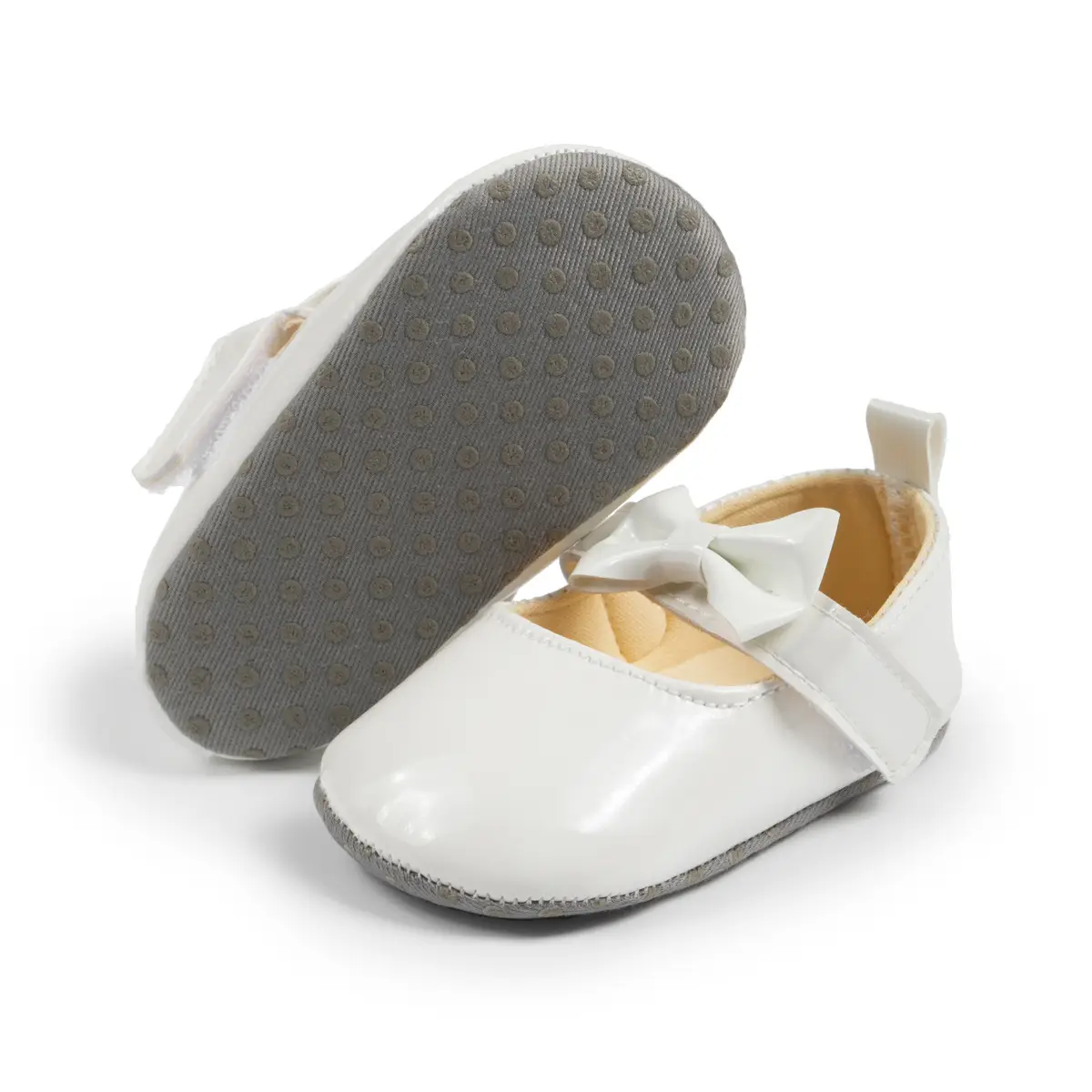 White Bow Soft Sole Toddler Shoes — feature 26