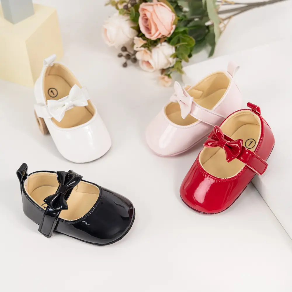White Bow Soft Sole Toddler Shoes — feature 5