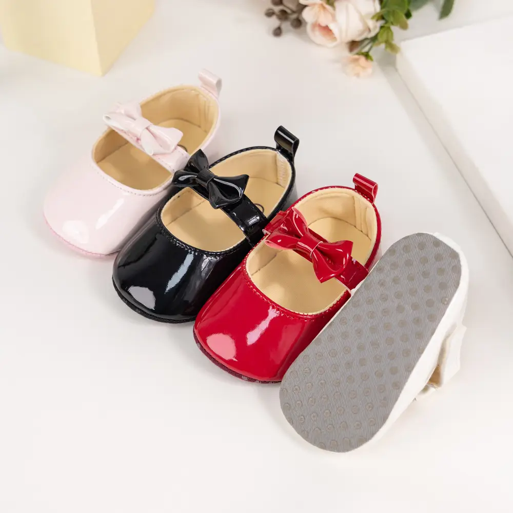 White Bow Soft Sole Toddler Shoes — feature 6
