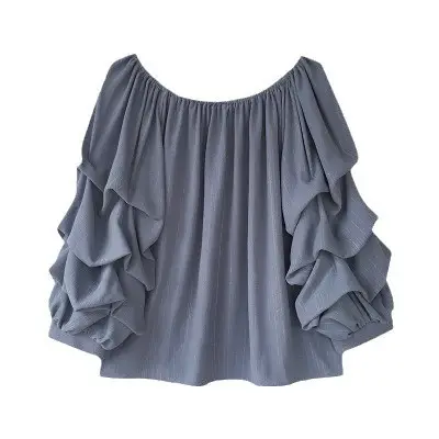 2025 Korean Style Off-Shoulder Chiffon Shirt for Women - Image 5