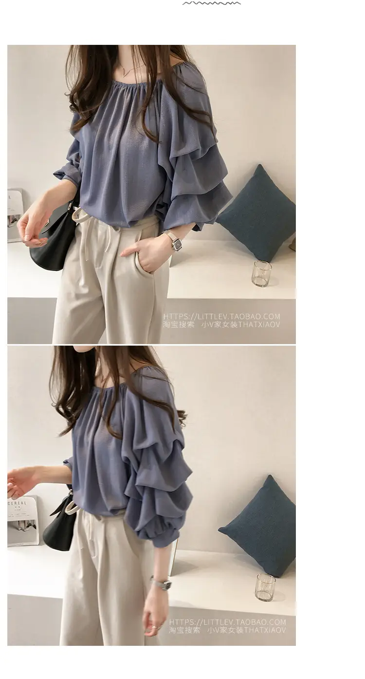 2025 Korean Style Off-Shoulder Chiffon Shirt for Women — feature 6