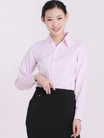 Women's White Vertical Stripe Shirt Long Sleeve Slim Fit Large - Image 7