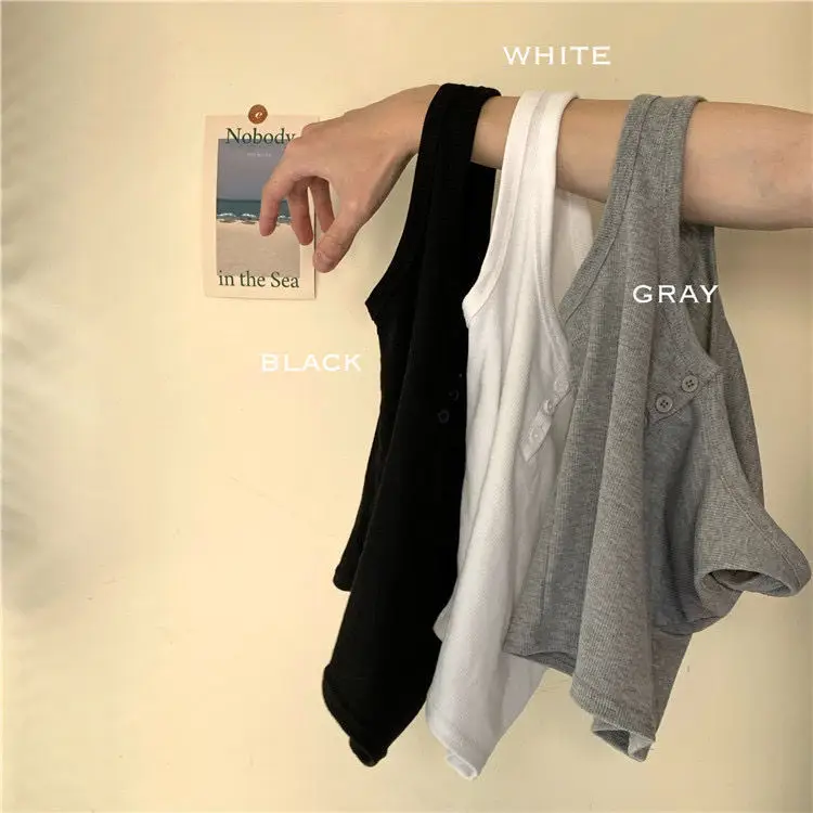 Black Sleeveless Knitted Top for Women Spring Summer — feature 3