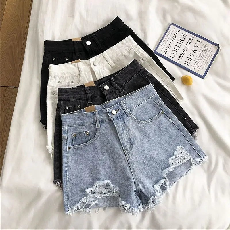 Ripped Denim Shorts Women 2025 Summer Loose Slimming - Image 7