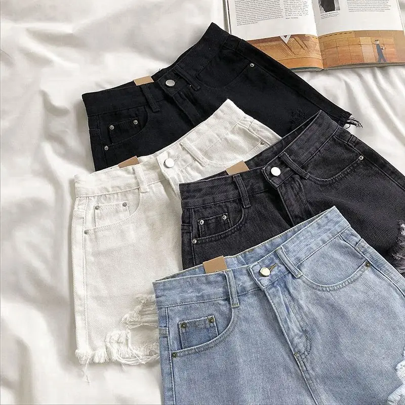 Ripped Denim Shorts Women 2025 Summer Loose Slimming - Image 8