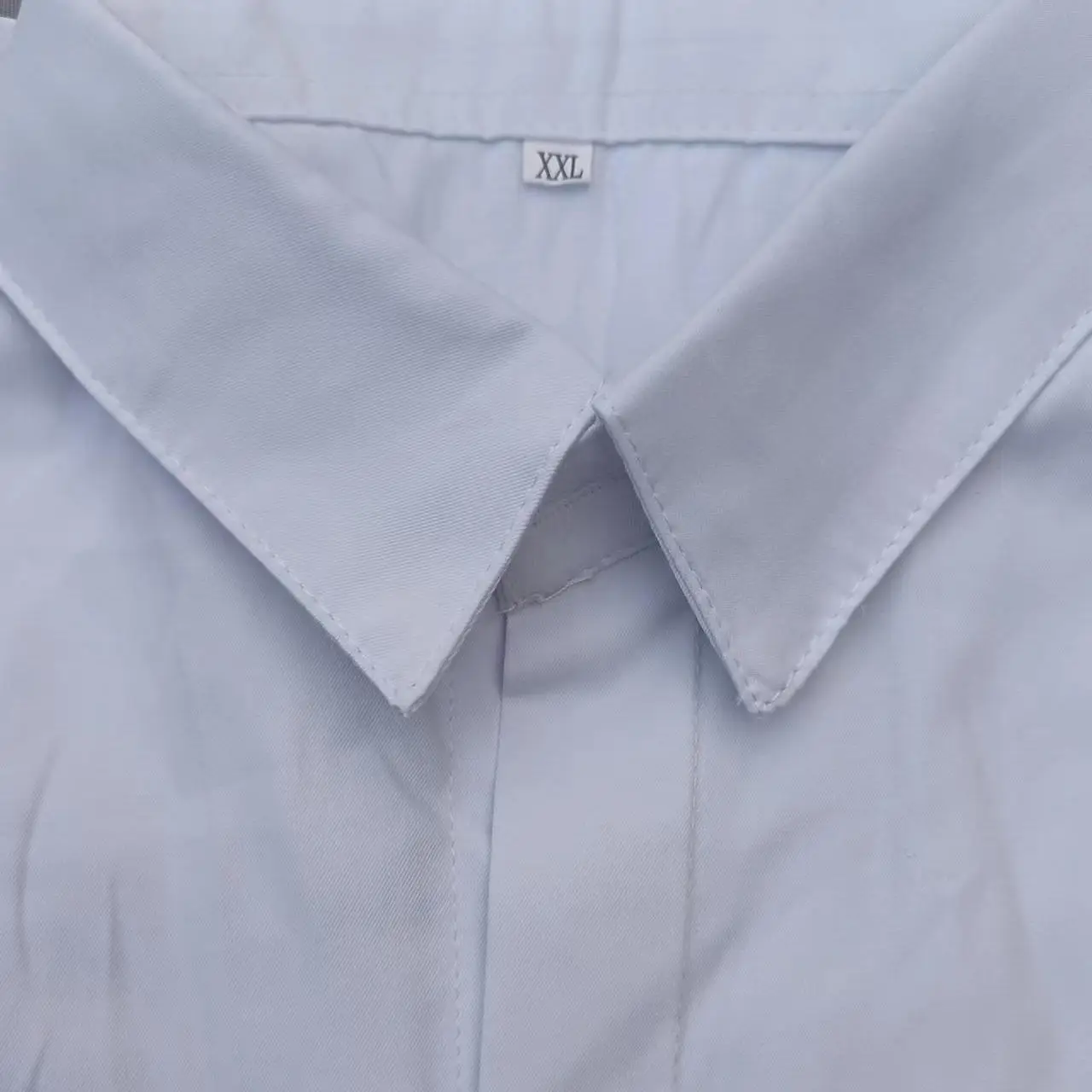 White Collar Shirt Women Long Short Sleeve Slim Fit Large - Image 12