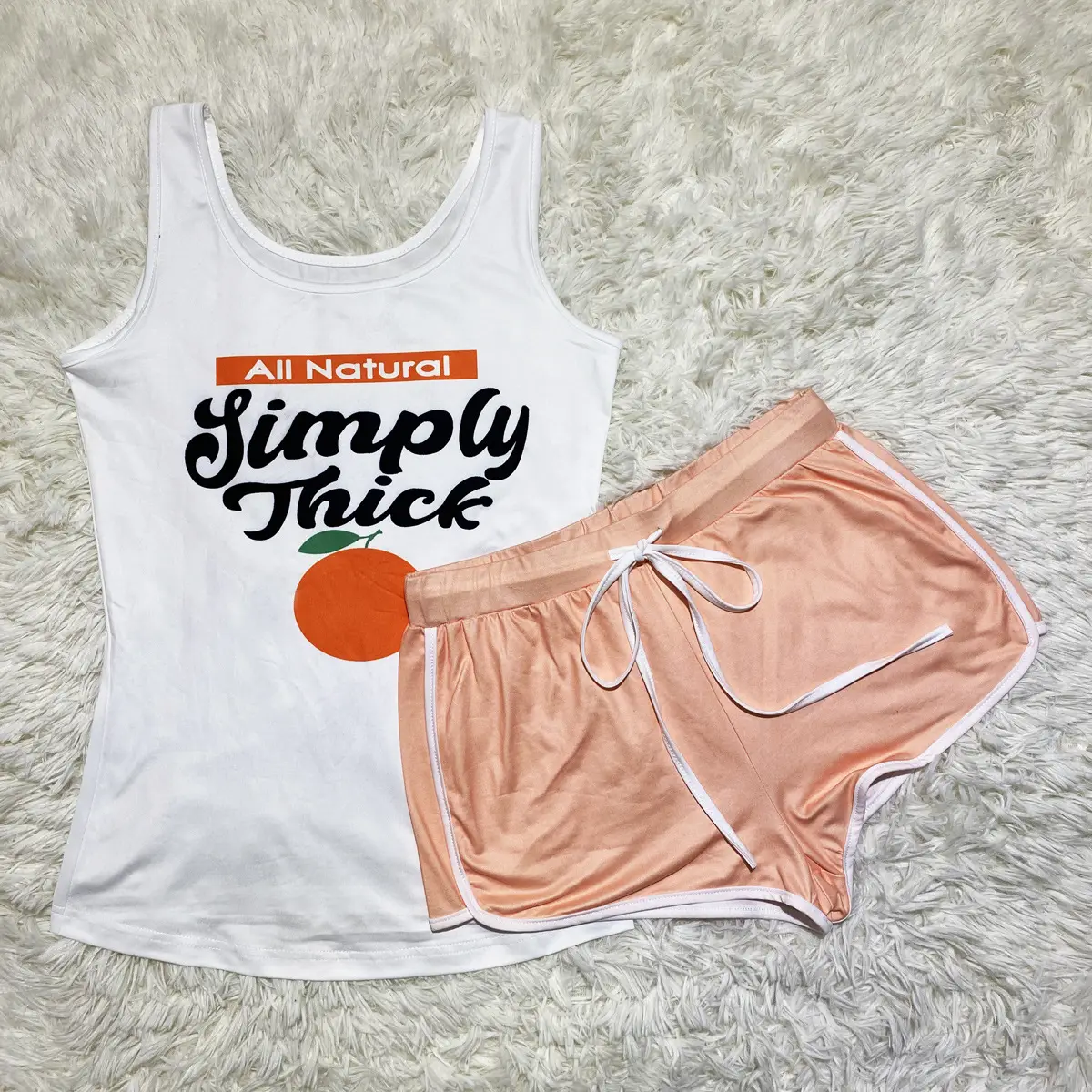 Red Printed Yoga Shorts Set with White Top - Image 10