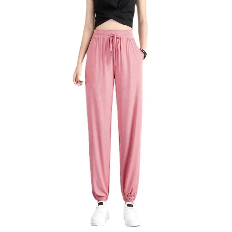 Women Gray Drapey Cropped Sweatpants Plus Size - Image 9