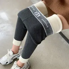 秋冬新款奥利绒加绒加厚打底裤女螺纹高腰显瘦弹力保暖义乌棉裤
