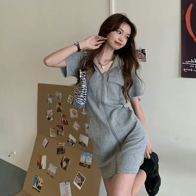 Korean Style White Hooded Dress for Women 2023 — feature 15