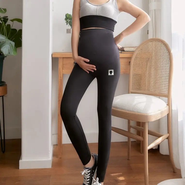 Pregnant Women's Seamless High Waist Leggings 3D Yoga - Image 4