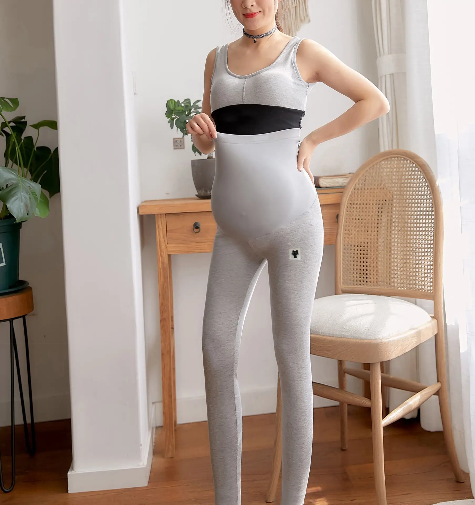 Pregnant Women's Seamless High Waist Leggings 3D Yoga - Image 5