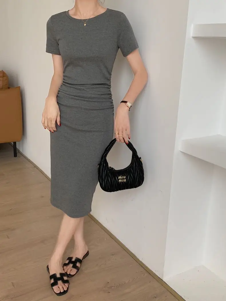 Women Slimming Black Mid-Length T-Shirt Dress 2025 — feature 11