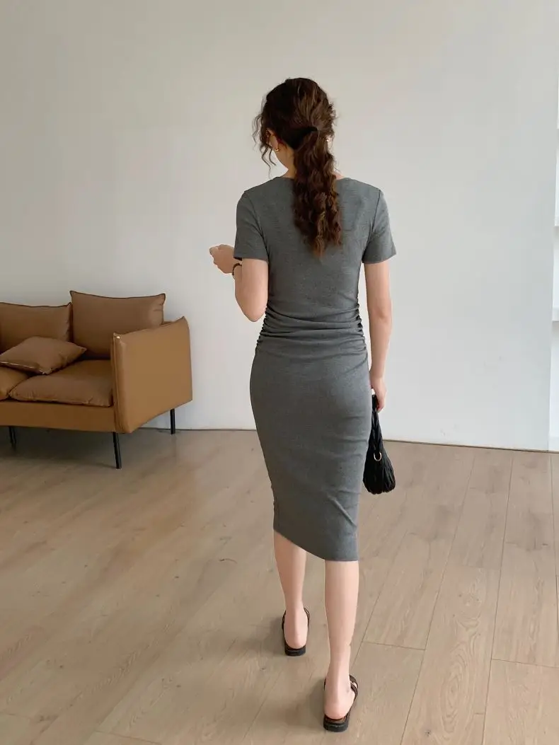 Women Slimming Black Mid-Length T-Shirt Dress 2025 — feature 19