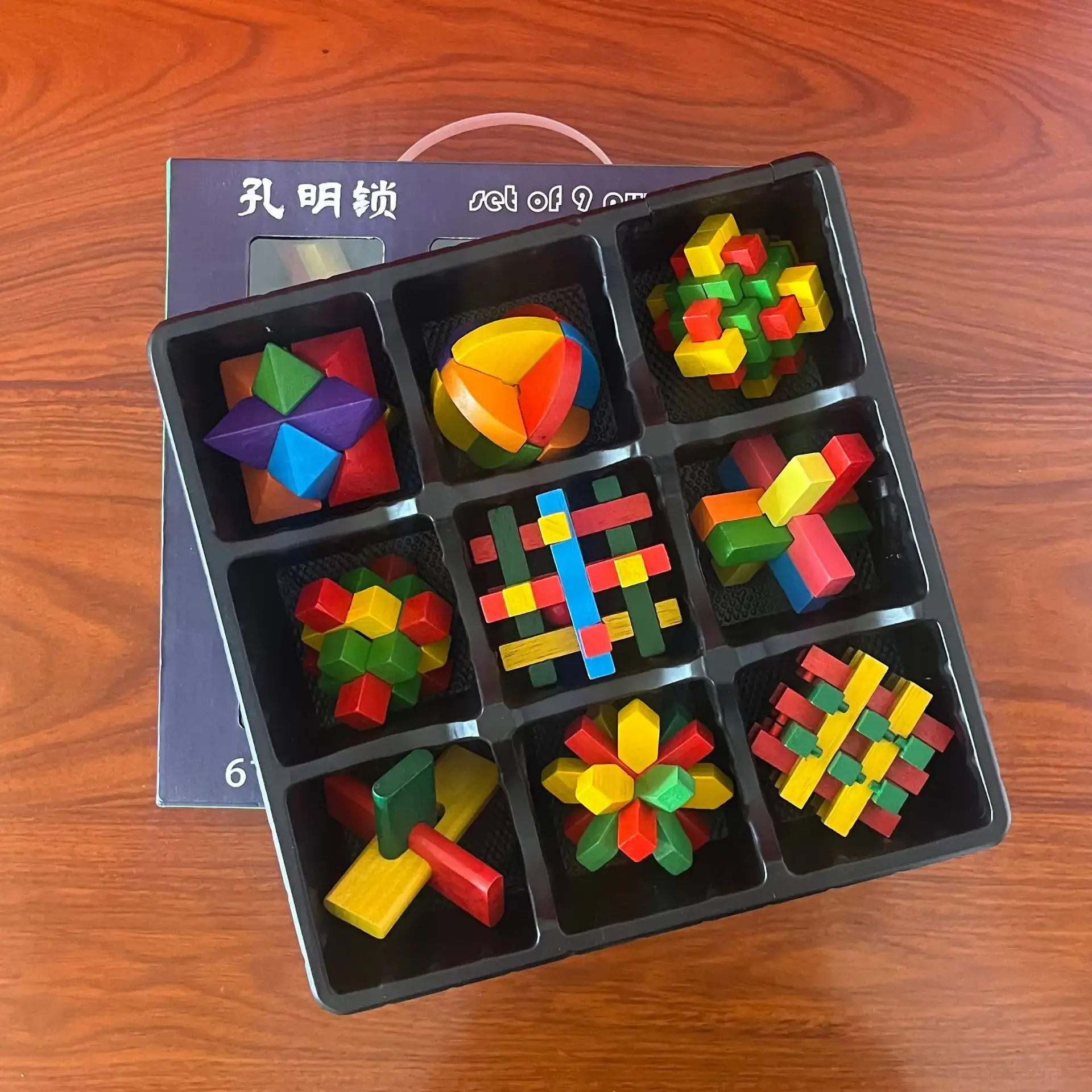 Wooden Kong Ming Lock Set for Kids Educational Toy - Image 12