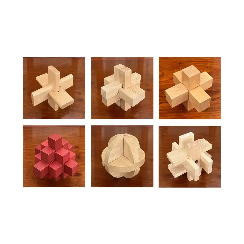 Wooden Kong Ming Lock Set for Kids Educational Toy - Image 5