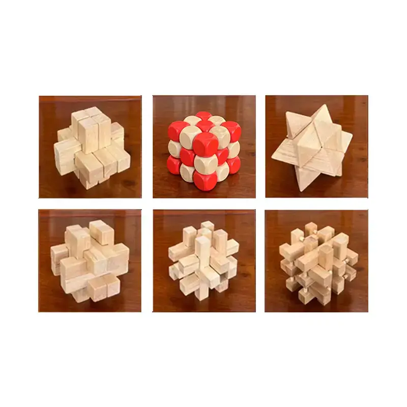 Wooden Kong Ming Lock Set for Kids Educational Toy - Image 7