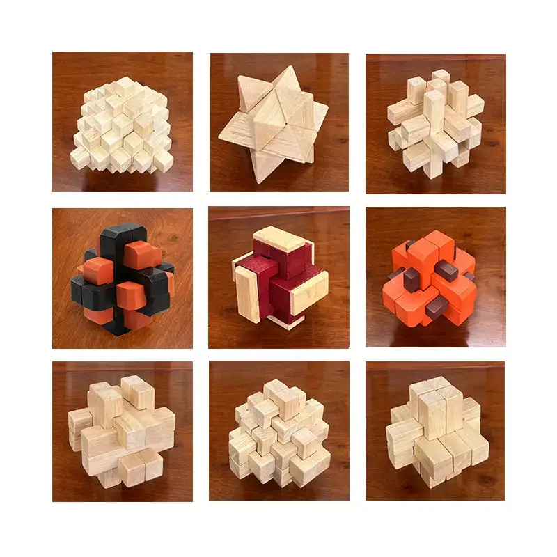 Wooden Kong Ming Lock Set for Kids Educational Toy - Image 9