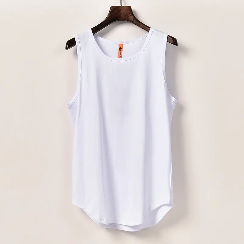 Men Sleeveless Cotton T-Shirt Yellow - Image 10