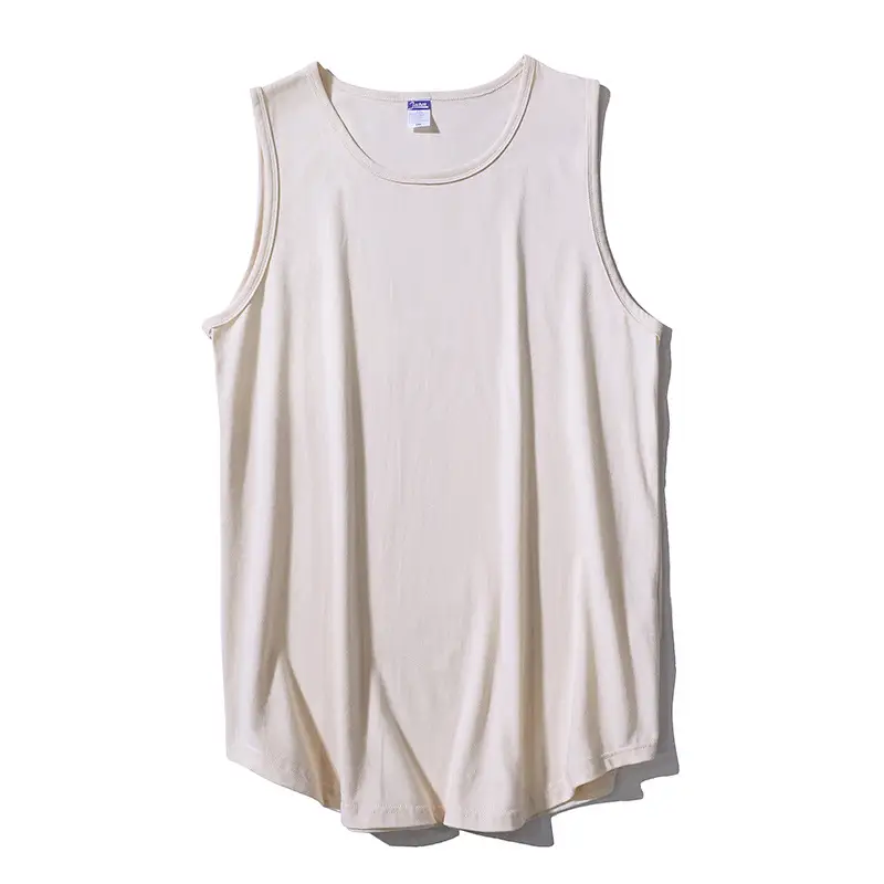 Men Sleeveless Cotton T-Shirt Yellow - Image 7