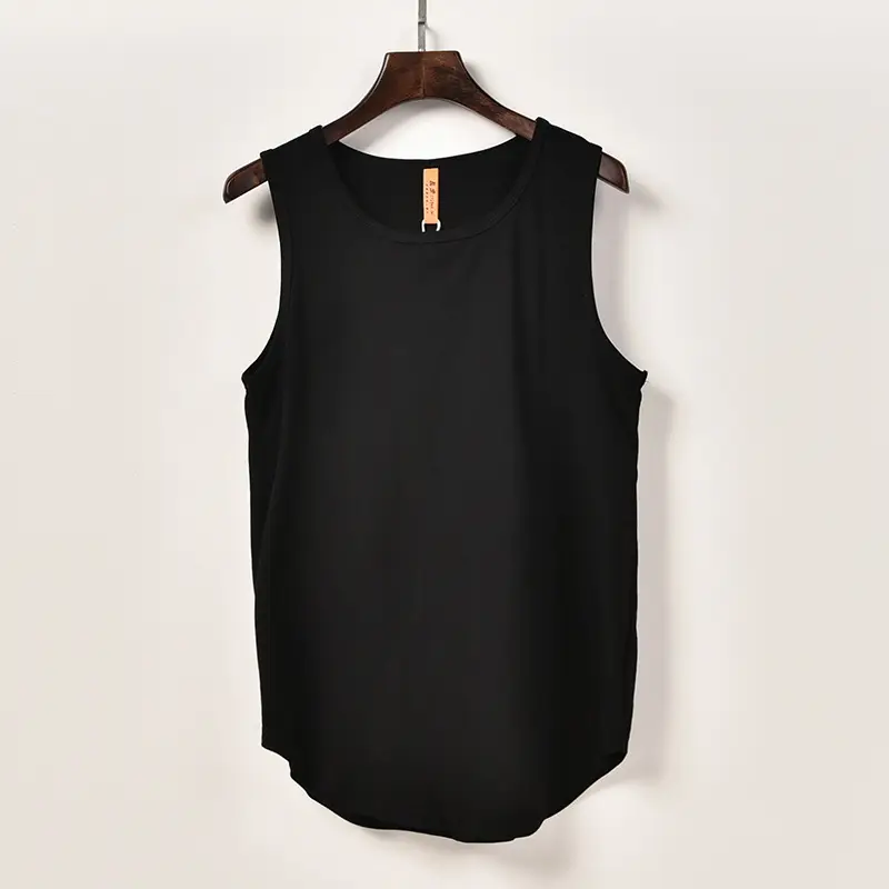 Men Sleeveless Cotton T-Shirt Yellow - Image 2
