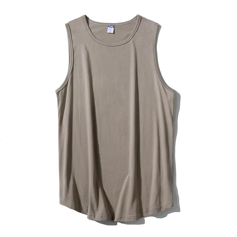 Men Sleeveless Cotton T-Shirt Yellow - Image 6