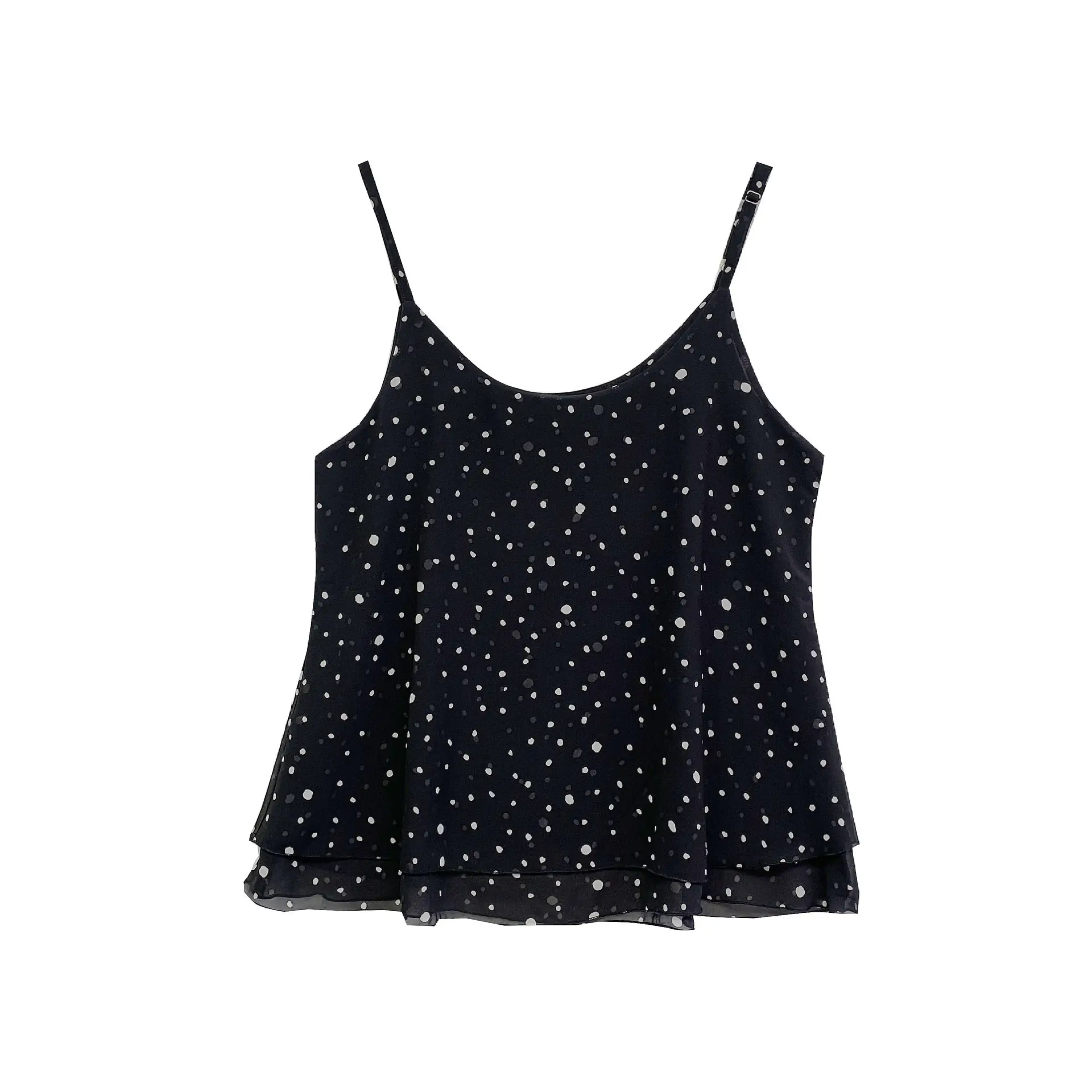 2023 White Polka Dot Chiffon Vest A-Line - Image 5