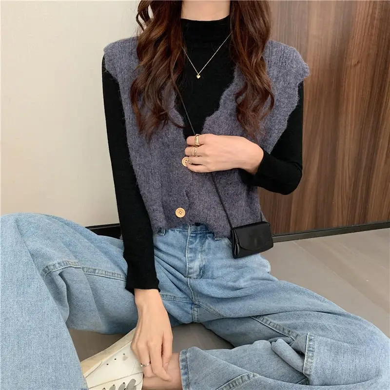 Women's New Cardigan Vest Hollow Knitted White