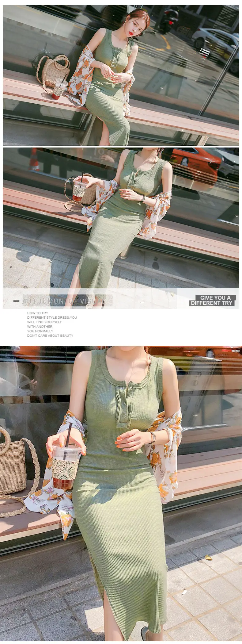 Vest Dress 2025 Summer Sleeveless Solid Color Cotton Tight Waist Slimming Elegant Button Dress — feature 16