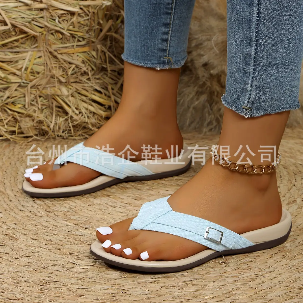 Women Pink Bow Flat Sandals 2020 Summer