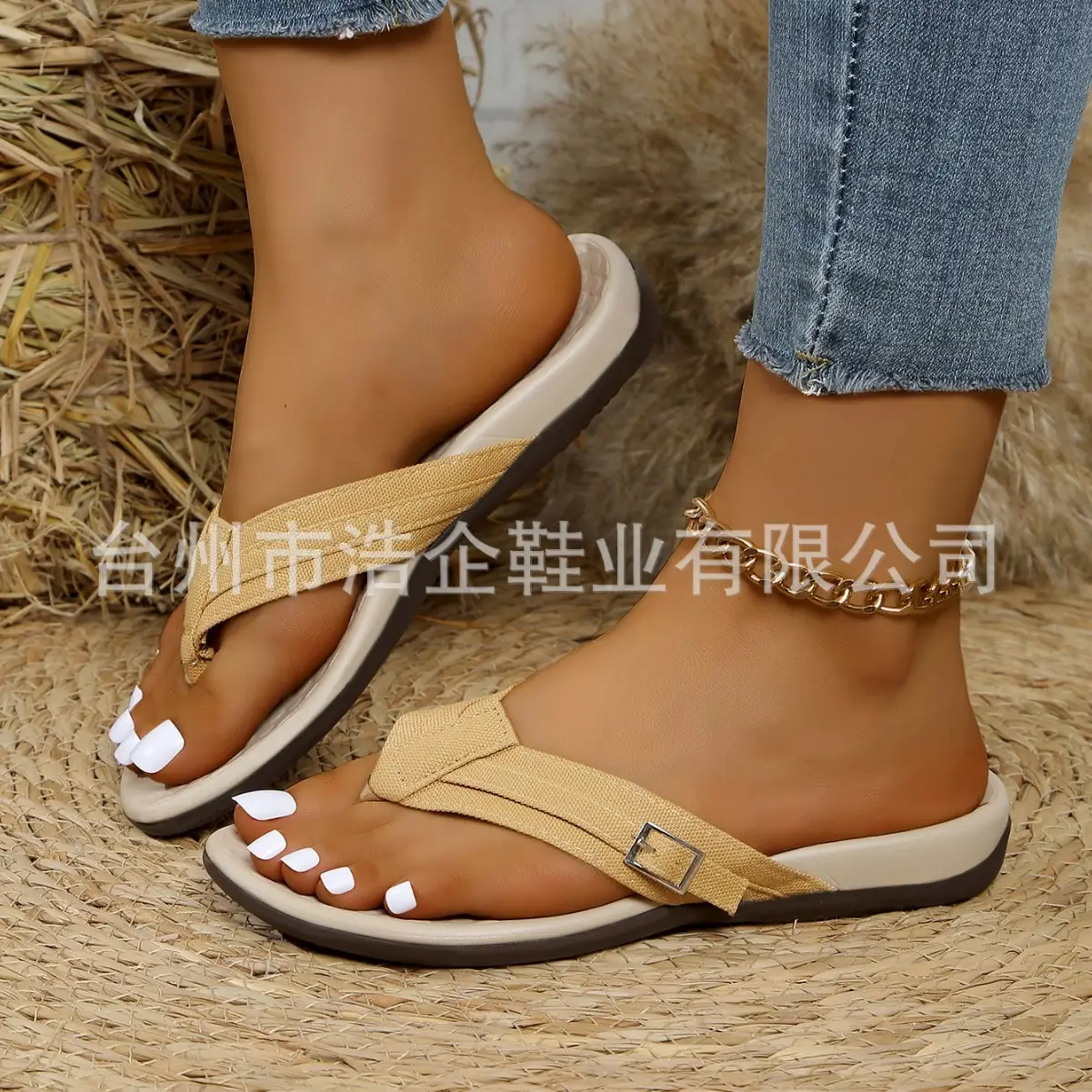 Women Pink Bow Flat Sandals 2020 Summer