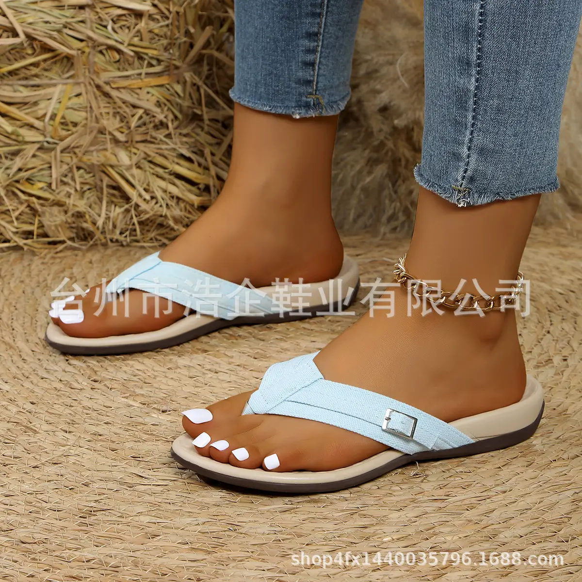Women Pink Bow Flat Sandals 2020 Summer