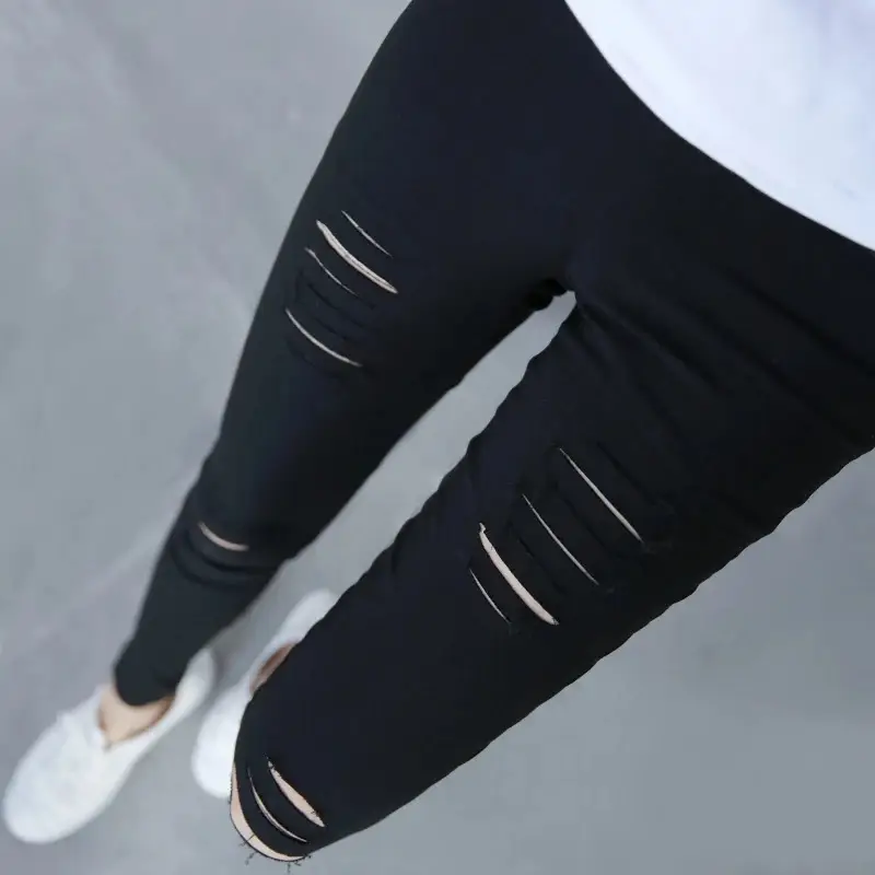 Slimming Cropped High-Waist Women's Pants White Stretch - Image 5