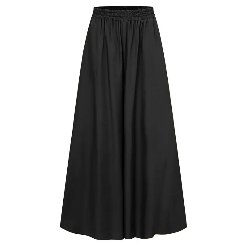 Brown Wide Leg Elastic Waist Pants for Women — feature 32